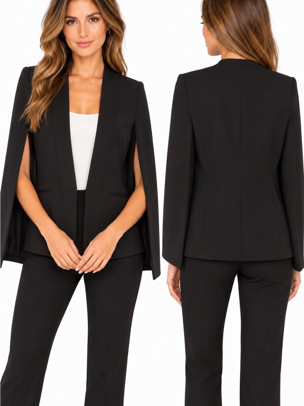 BCBGMAXAZRIA Black Cape Blazer Jacket XXS NWT